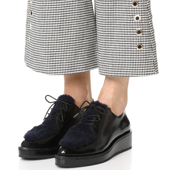 Loeffler Randall Shoes - Shearling platform loafers